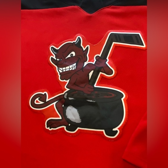 Custom “Weenuk #42” Devil Mascot Hockey Jersey – Adult Size L - Picture 4 of 9